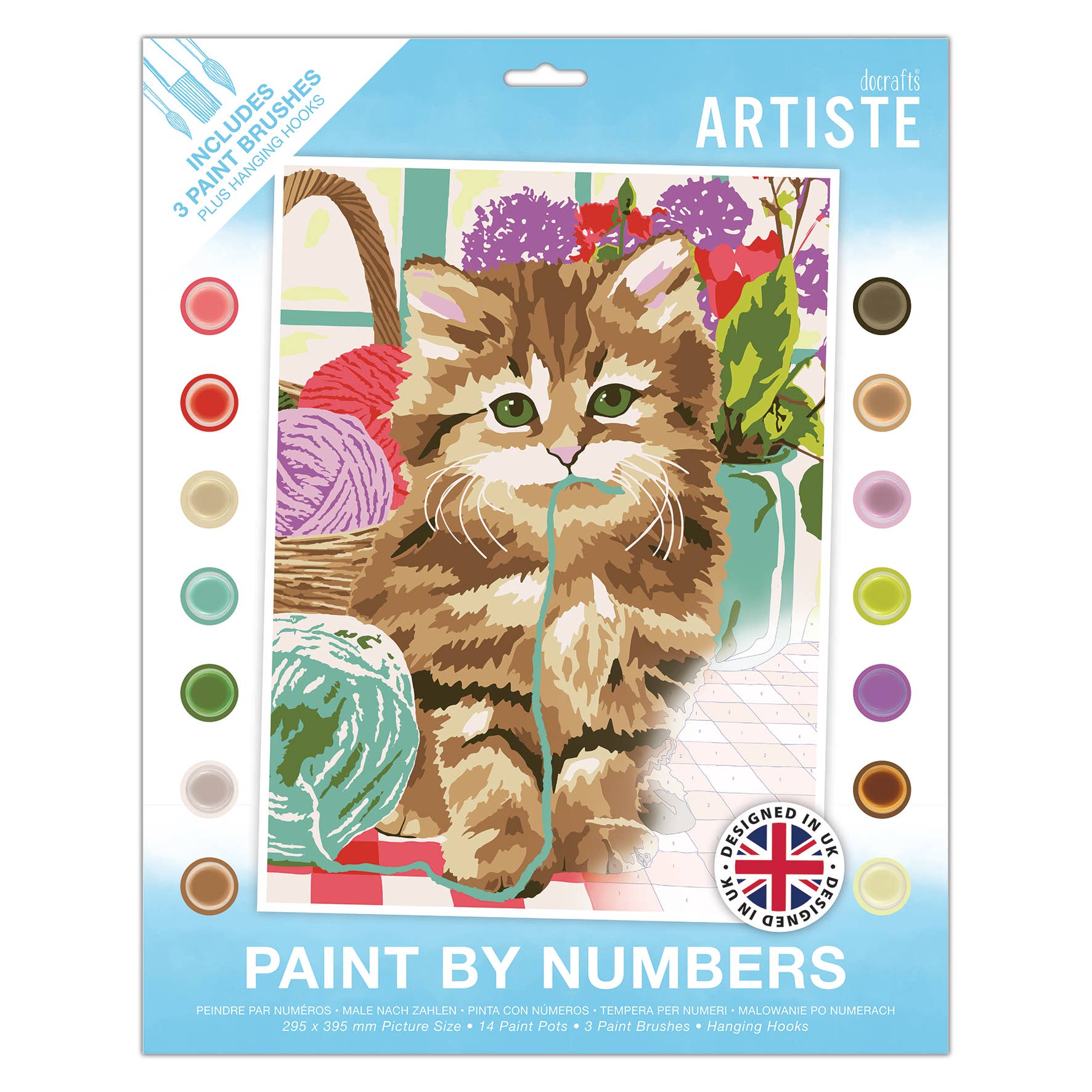 Artiste Paint By Numbers - Cute Kitten 14 colours, 3 brushes