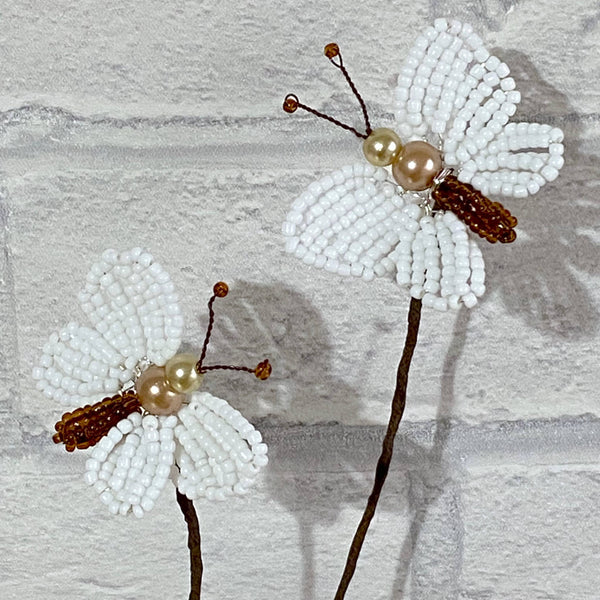 Butterflies White Bead Craft Kit - A creative gift.