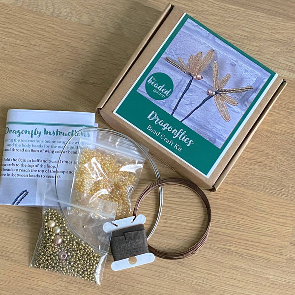 Golden Dragonflies Bead Craft Kit -A creative gift idea.
