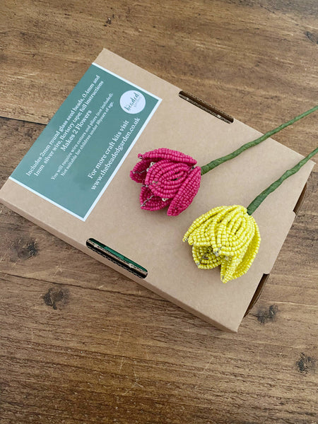 Tulip Beaded Flower Craft Kit -  A creative gift idea.