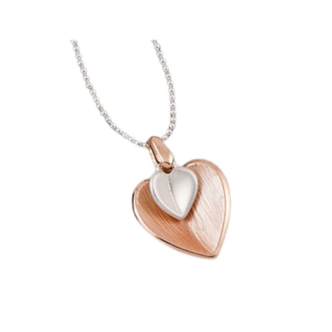 Equilibrium Matt SP RGP Heart Necklace - Gift Boxed