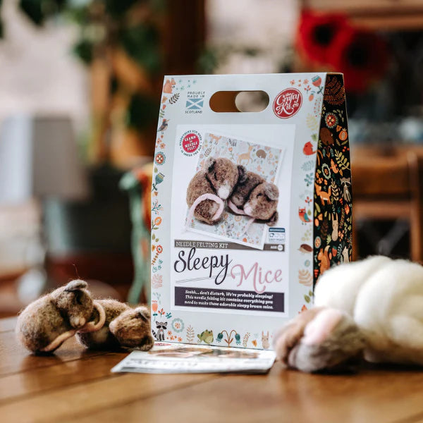 The Craft Kit Co Sleepy Mice Needle Felting Craft Kit