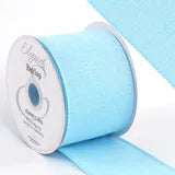 Eleganza Wired Edge Burlap 63mm x 1mtr Light Blue