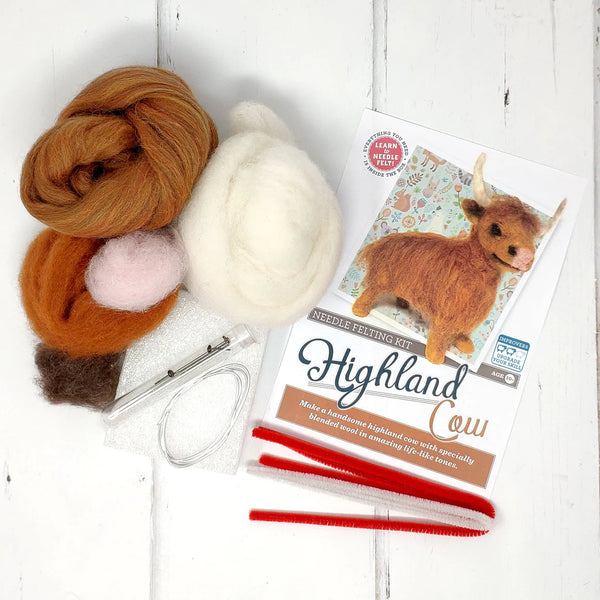 The Craft Kits Co. Highland Cow Needle Felting Craft Kit