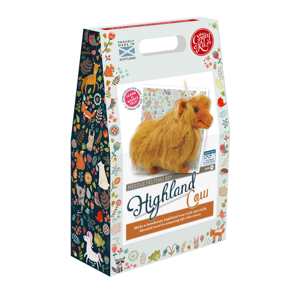 The Craft Kits Co. Highland Cow Needle Felting Craft Kit