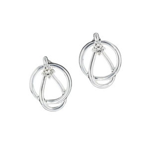 Equilibrium Pure Elegance Circle Teardrop Silver Plated Earrings- Gift Boxed