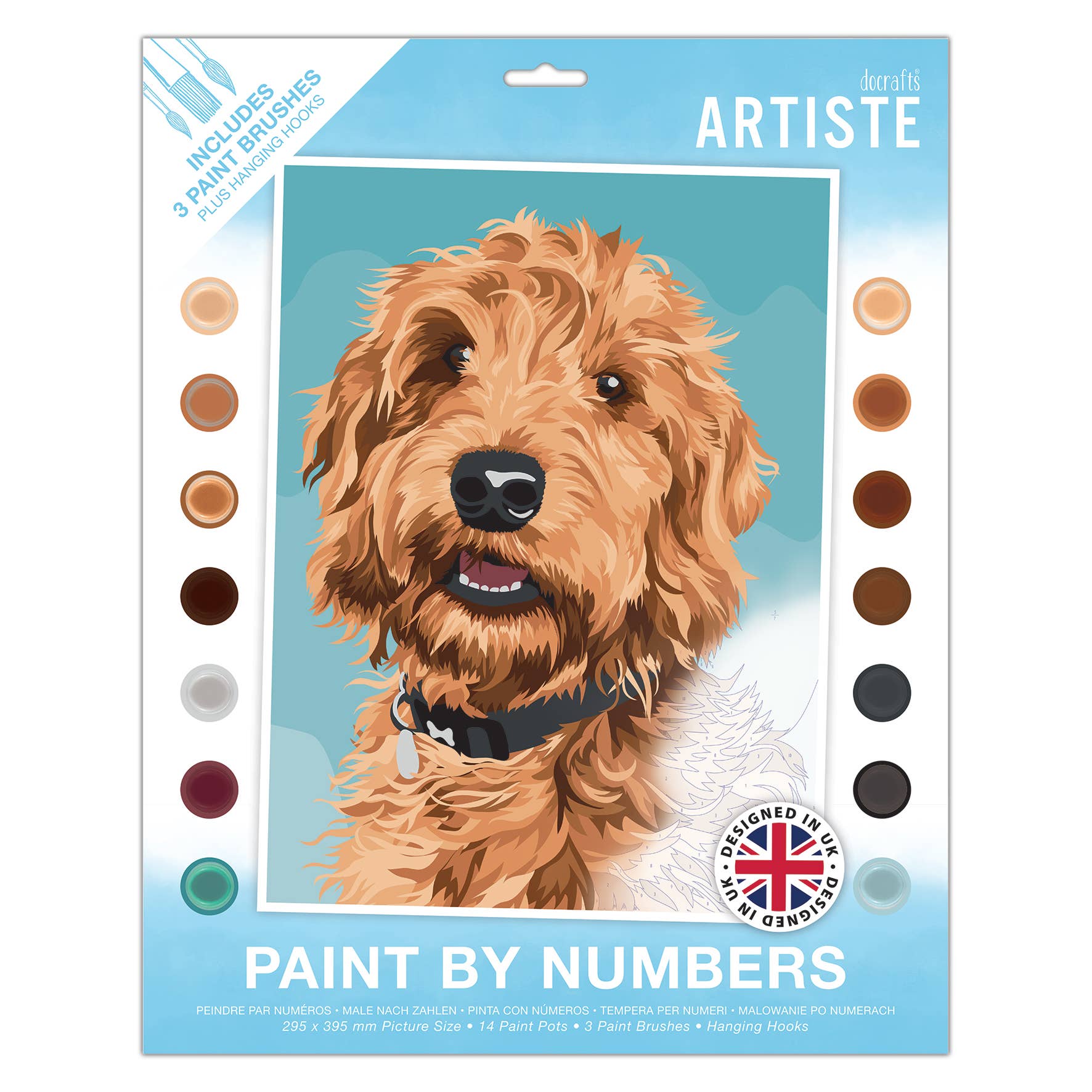 Artiste Paint By Numbers Labradoodle 14 colours 3 brushes