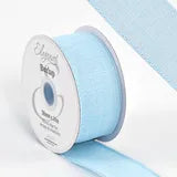 Eleganza Wired Edge Burlap 38mm x 1 mtr Light Blue