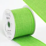 Eleganza Wired Edge Burlap 63mm x 1mtr Citrus Green