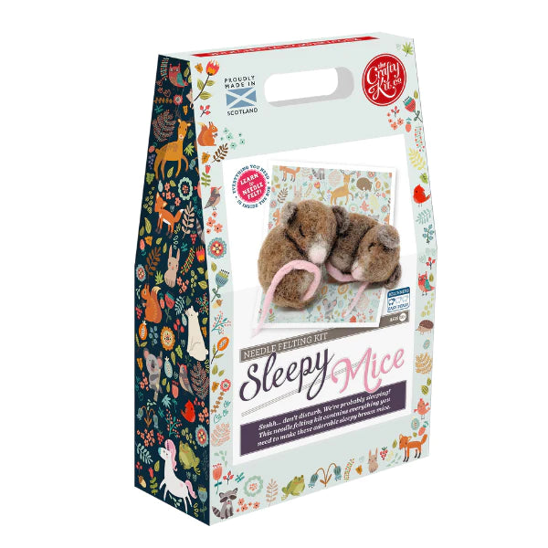 The Craft Kit Co Sleepy Mice Needle Felting Craft Kit