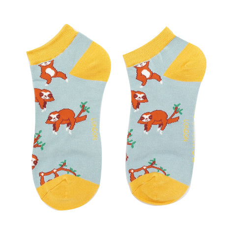 Miss Sparrow Sloths Trainer Socks Duck Egg