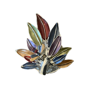 Magnetic Brooch Multi Colour Leaves