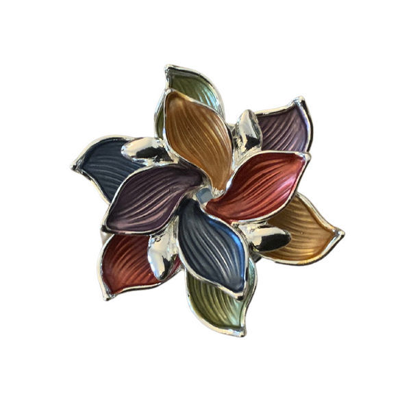 Magnetic Brooch Multi Colour Leaves