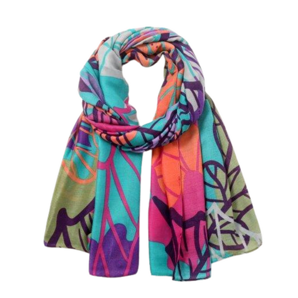 Scarf Autumn Leaves - Purple