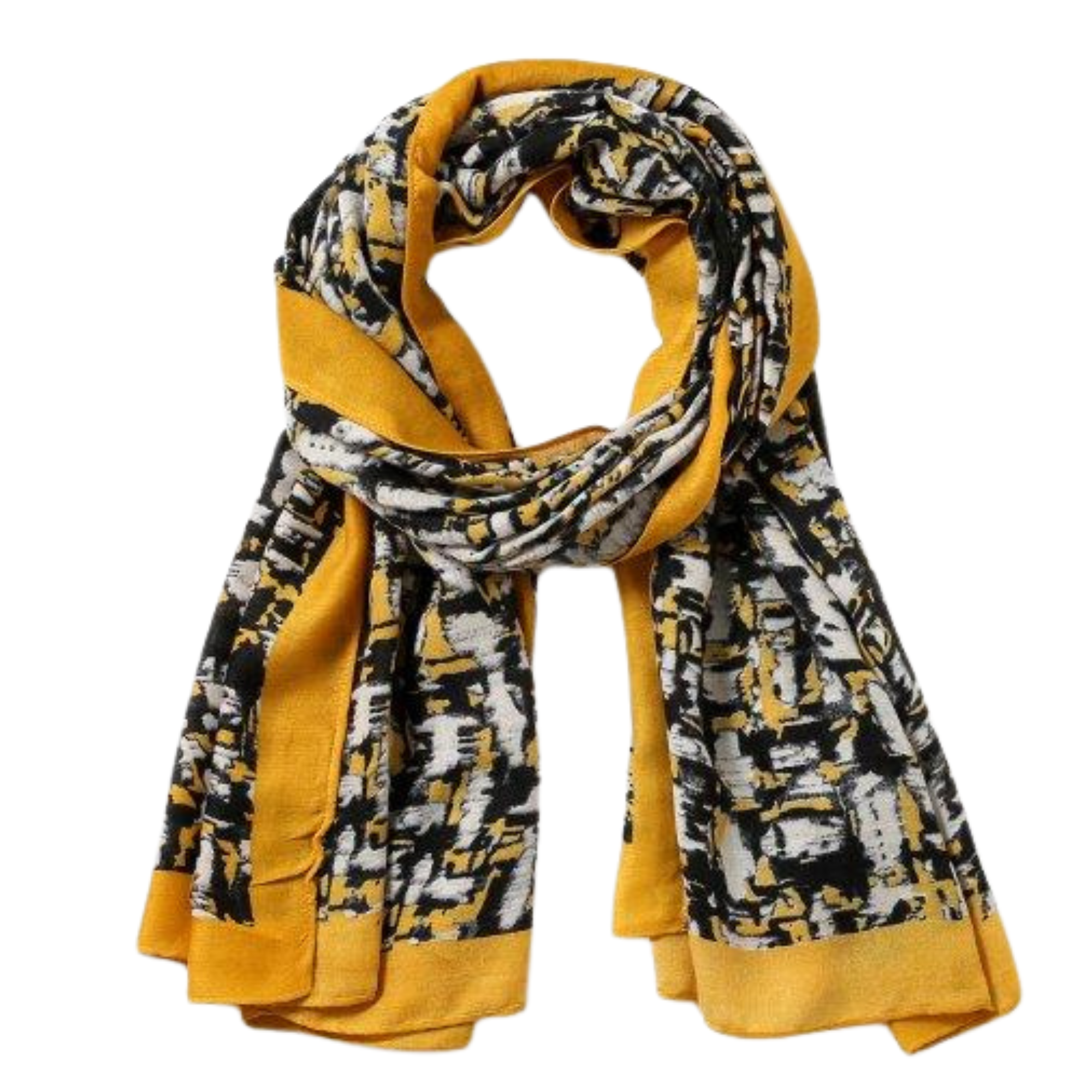 Scarf Classic Abstract – Mustard