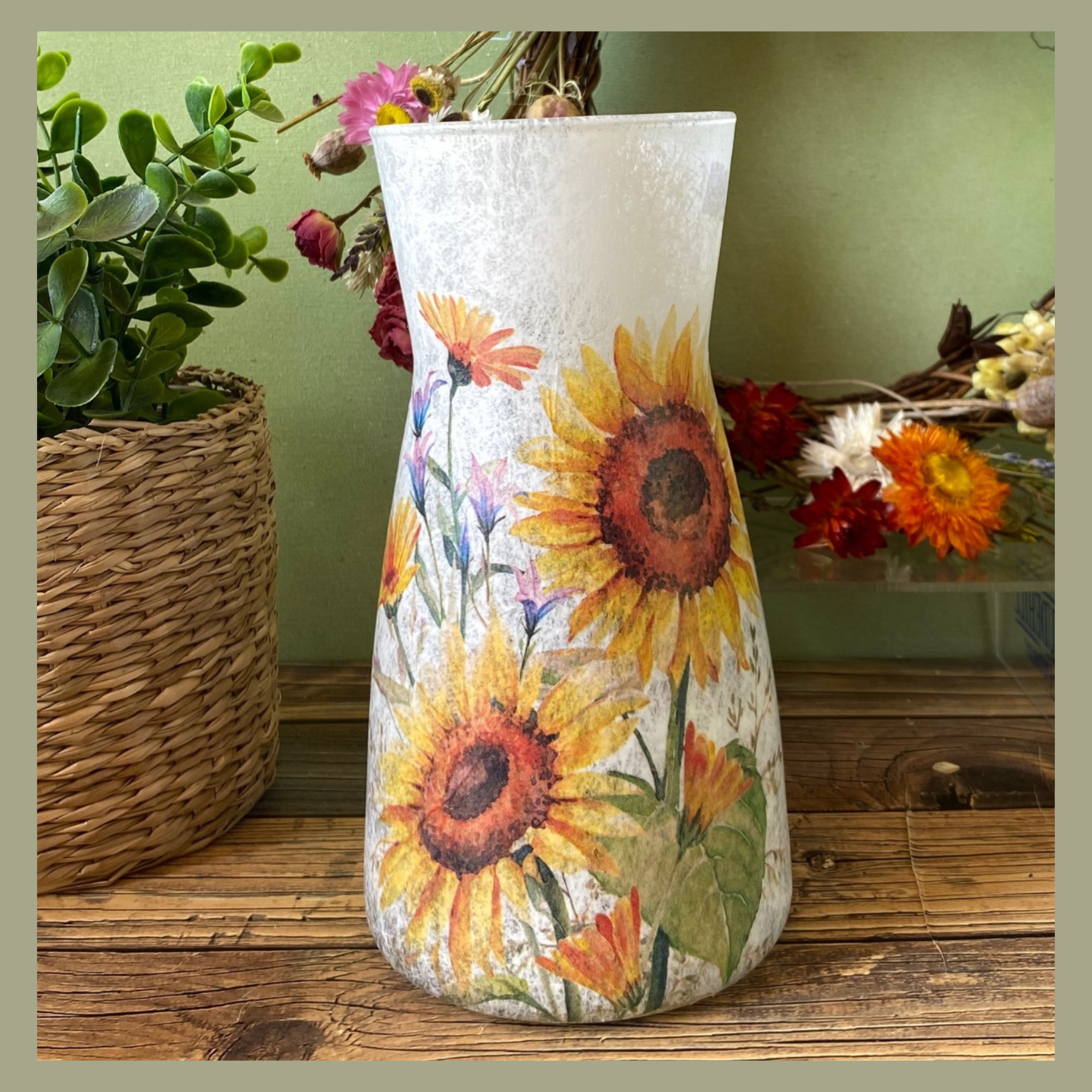 Handmade Yellow Sunflowers Vase