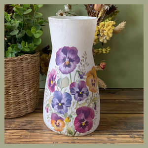 Handmade Purple Pansy Vase