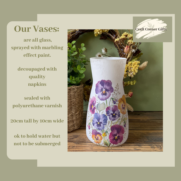 Handmade Purple Pansy Vase