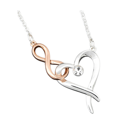 Equilibrium  Kiss Collection Two Tone Hearts & Kisses Necklace- Gift Boxed