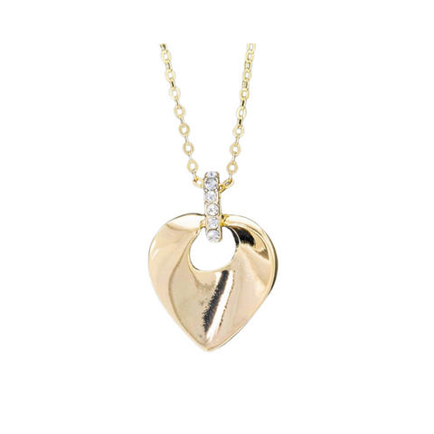 Equilibrium Pure Elegance Modern Heart Gold Plated Necklace - Gift Boxed