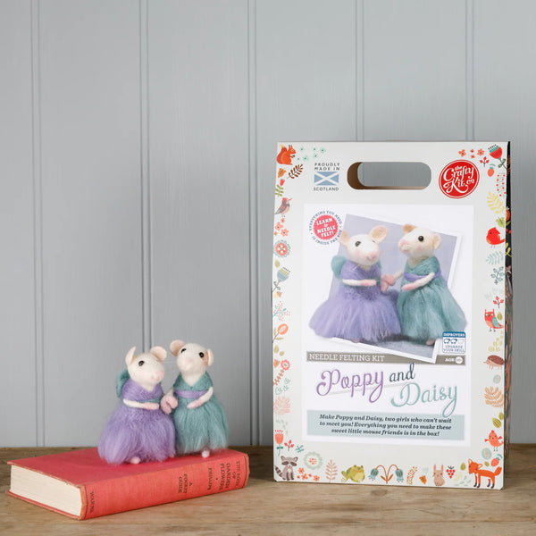 The Craft Kit Co. Poppy & Daisy Mice Needle Felting Craft Kit