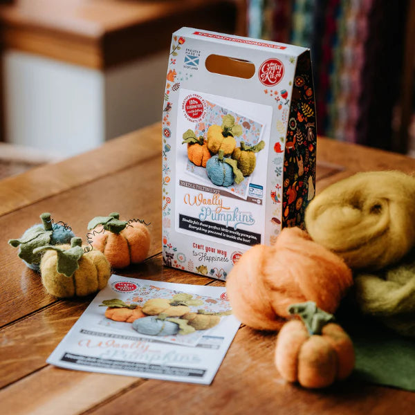 The Craft Kit Co Woolly Pumpkins Needle Felting Craft Kit