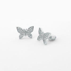 LIFE CHARMS BUTTERFLY SILVER STUD EARRINGS