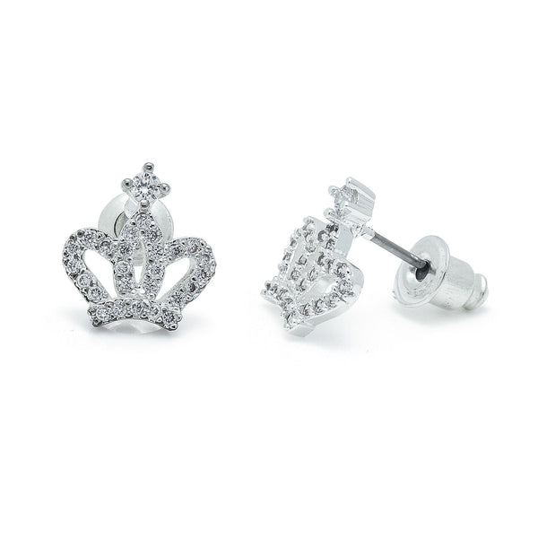 LIFE CHARMS CROWN SILVER STUDS