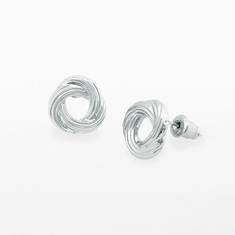 LIFE CHARMS SILVER KNOT STUD EARRINGS