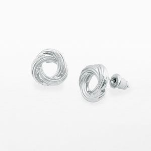 LIFE CHARMS SILVER KNOT STUD EARRINGS