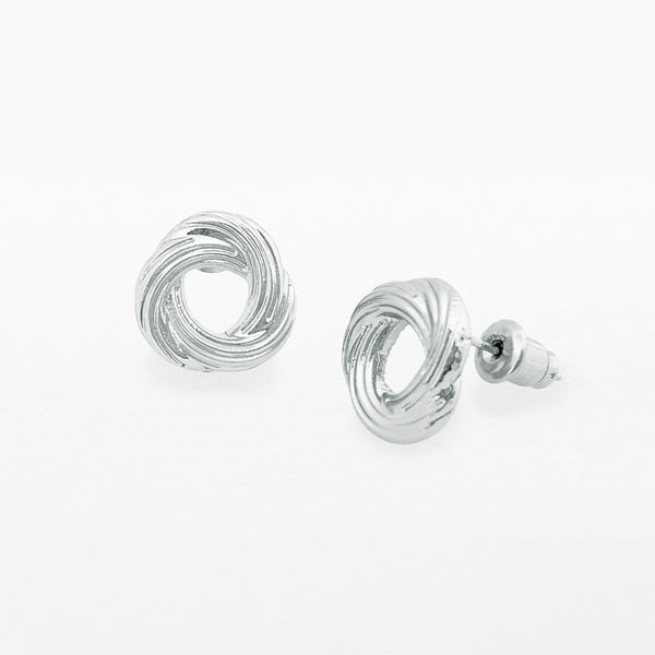 LIFE CHARMS SILVER KNOT STUD EARRINGS