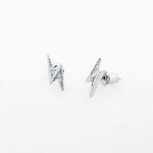 LIFE CHARMS THUNDERBOLT SILVER STUD EARRINGS