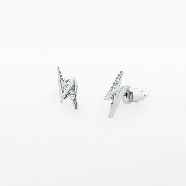 LIFE CHARMS THUNDERBOLT SILVER STUD EARRINGS