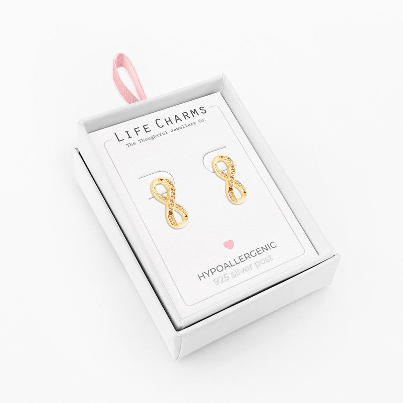 LIFE CHARMS INFINITY GOLD STUDS