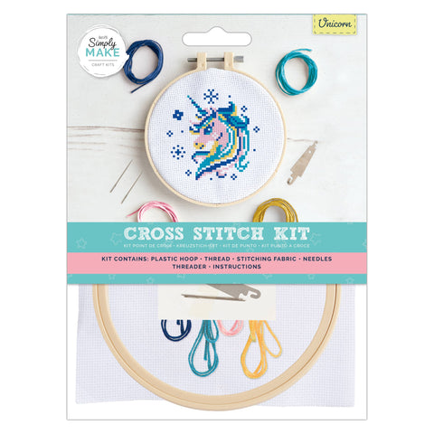 Simply Make Cross Stitch Kit - Unicorn