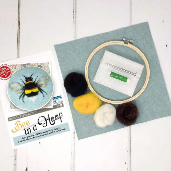 Bee in a Hoop Needle Felting Craft Kit