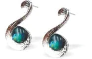 Paua Shell Swan Stud Earrings